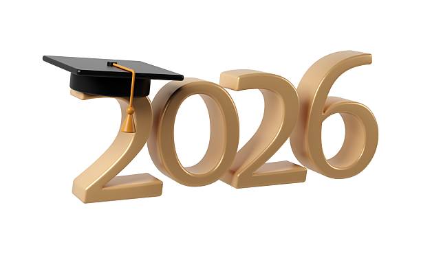 istock Golden 3d numbers forming 2026 with a graduation cap the 2. Symbolizing academic success achievement and future 2237332020