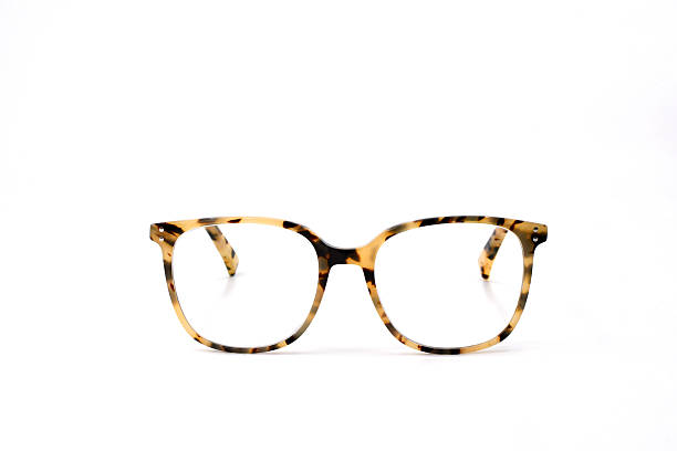 Front view of a pair of pretty women's glasses with a tortoiseshell pattern frame