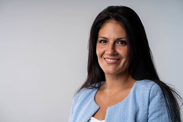 istock One businesswoman studio portrait looking at the camera. 2237349816