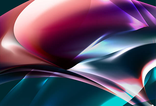 istock Abstract glass background of luminescent wavy lines. 2237349889
