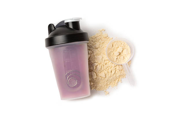 istock Protein powder.protein shake isolated on white background.Shaker bottle with protein.Food supplement.Whey protein powder with shaker for mixing.Sports nutrition.Concept of sports and healthy lifestyle 2237356883