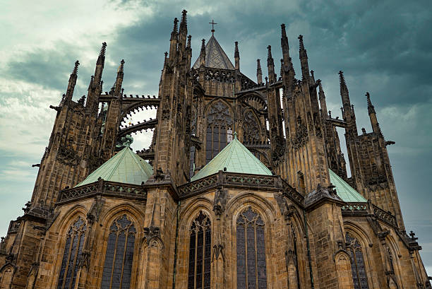 Gothic Saint Vitus Cathedral in Prague Castle.