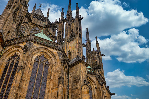 Gothic Saint Vitus Cathedral in Prague Castle.