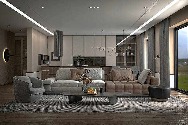 istock 3d render luxury villa house living room dining room 2237358247