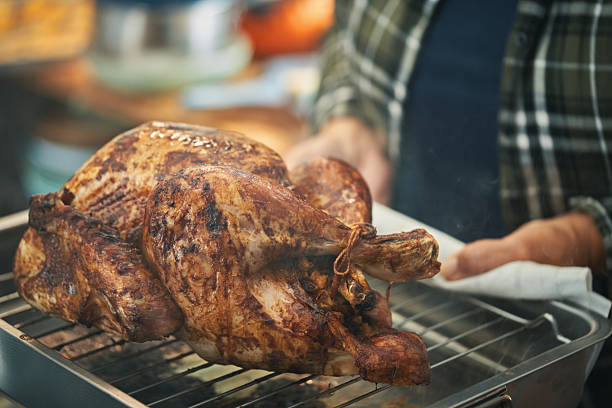 istock Roasting Turkey in the Oven for Holiday Dinner 2237358299