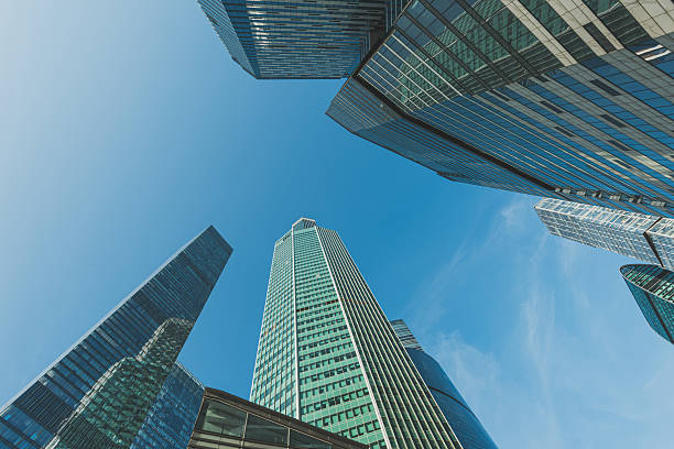 istock Modern glass skyscrapers on a clear day 2237370640