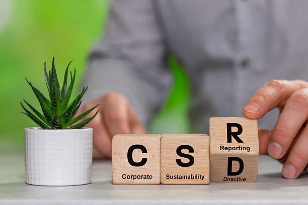 istock CSRD symbol. Corporate Sustainability Reporting Directive, Sustainability reporting of companies in the European Union. Company activities in the environment, society and corporate governance. 2237373872