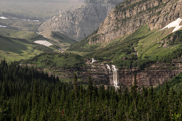 istock Distant View Of Morning Eagle Falls Below Piegan Pass In Glacier 2237384621