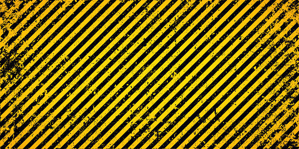 istock Warning sign with yellow and black diagonal lines. Attention, danger or caution symbol. Construction site signage, road safety notice, hazard banner, security alert shield. Vector illustration 2237391450