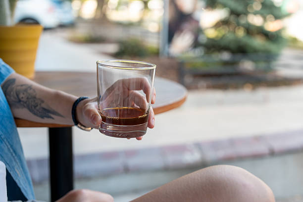 drinking coffee