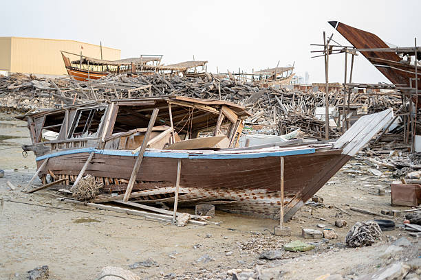 istock Derelict Fishing Boat on Shore 2237403310