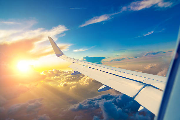istock Sunrise and clouds.Flight and journey to destination. 2237406604