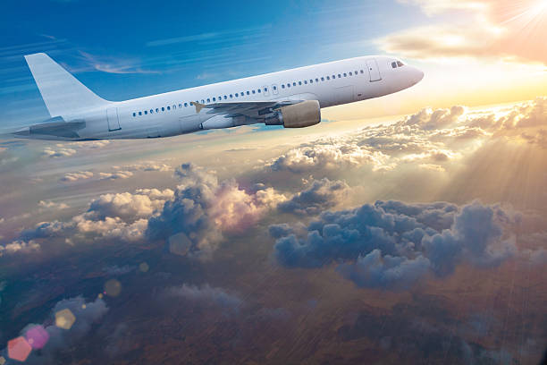 istock Sunrise and clouds.Flight and journey to destination. 2237406613