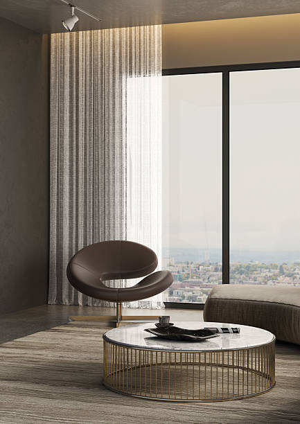 istock Large luxury modern bright interiors Living room mockup illustration 3D rendering image 2237426539