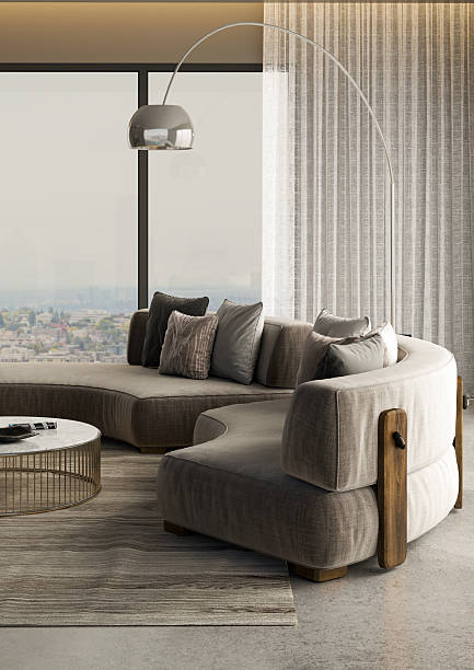 istock Large luxury modern bright interiors Living room mockup illustration 3D rendering image 2237426540