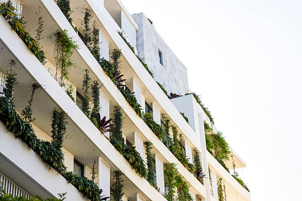istock Modern apartment building, low angle view, background with copy space 2237428115