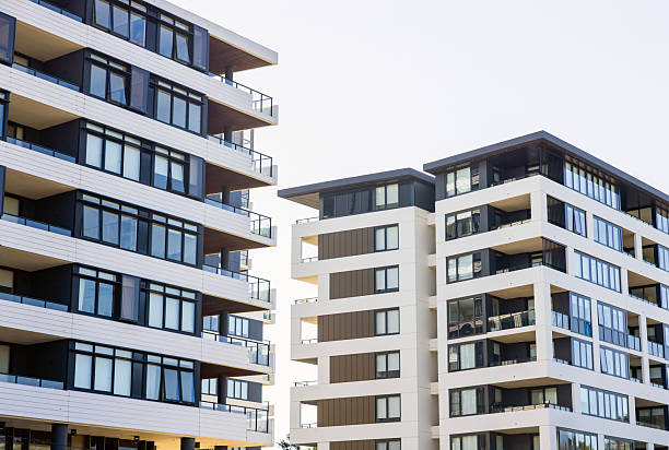 istock Modern apartment buildings, background with copy space 2237429041