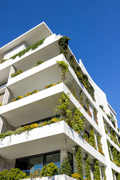istock Closeup modern apartment building, background with copy space 2237431882