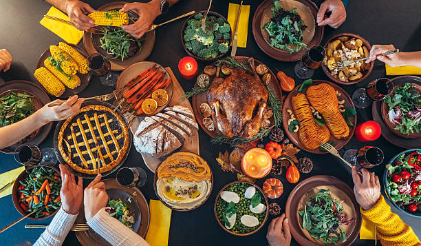 istock Above view of beautiful table for Thanksgiving 2237432941