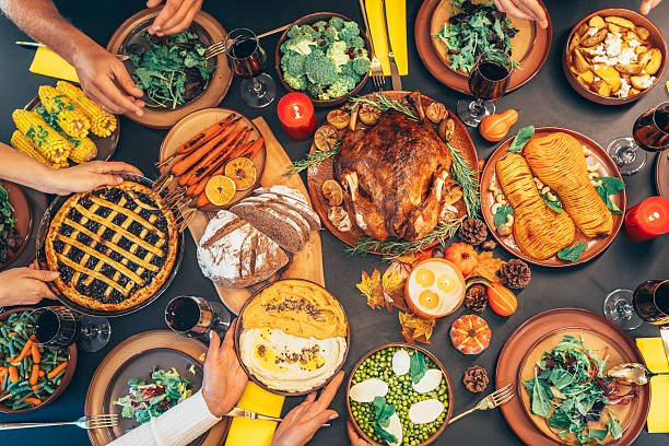 istock Above view of beautiful table for Thanksgiving 2237432946