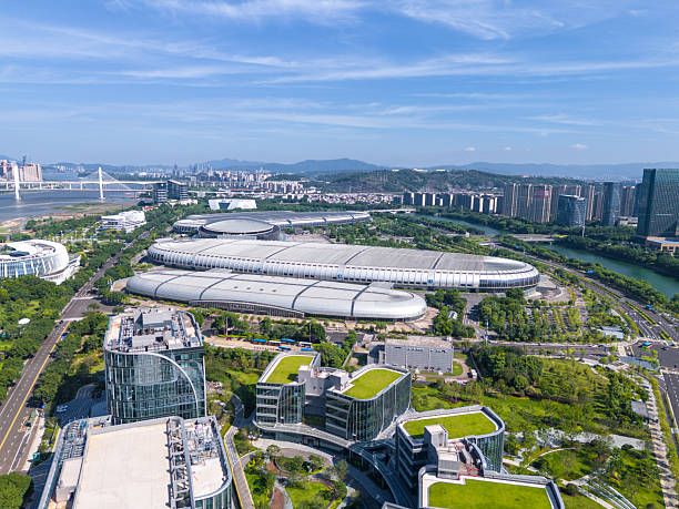 istock Modern Cityscape Featuring Green Architecture and Transportation Hub 2237440196