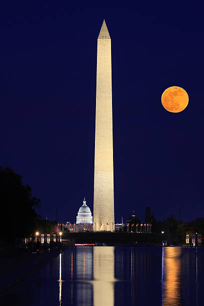 istock Washington DC skyline illuminated at dusk with Washington Monument and US Capitol, USA 2237444228