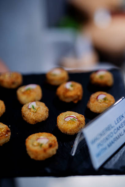 istock Gourmet Mackerel, Leek & Potato Cakes with Marmalade Canape 2237444885