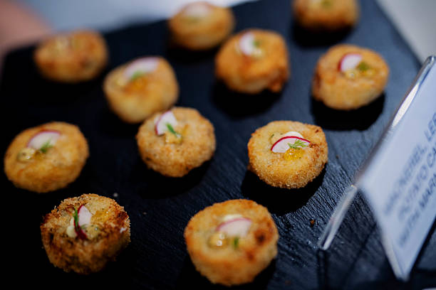Gourmet Mackerel, Leek & Potato Cakes with Marmalade Canape