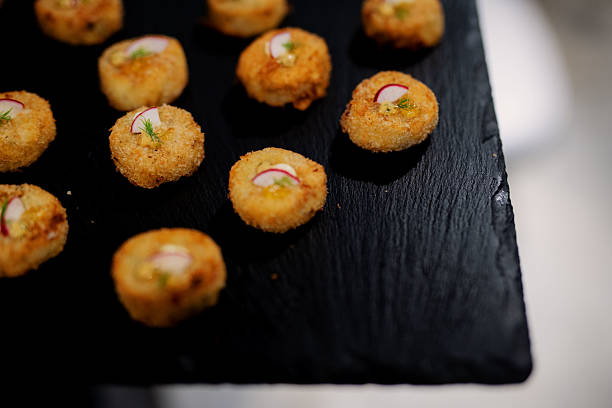 istock Gourmet Mackerel, Leek & Potato Cakes with Marmalade Canape 2237444901