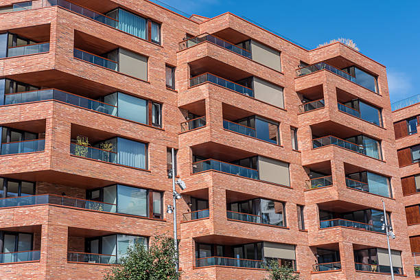 istock Modern red apartment buildings 2237446290