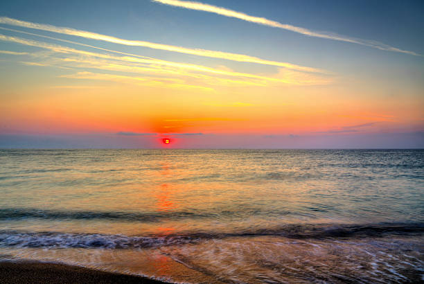 Beautiful summer sunrise over the beach