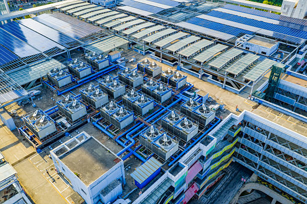 istock Solar photovoltaic panels on a city rooftop 2237452990