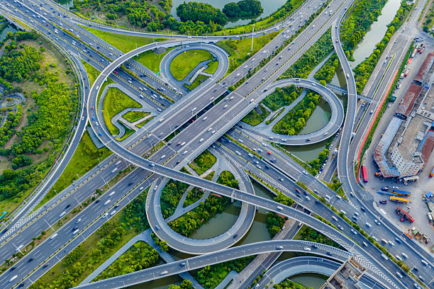 istock Overlook of city overpass at sunset 2237453779