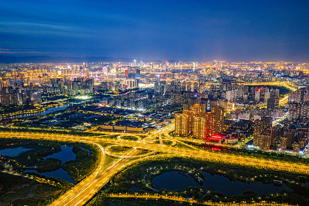 Hong Kong city skyline at night