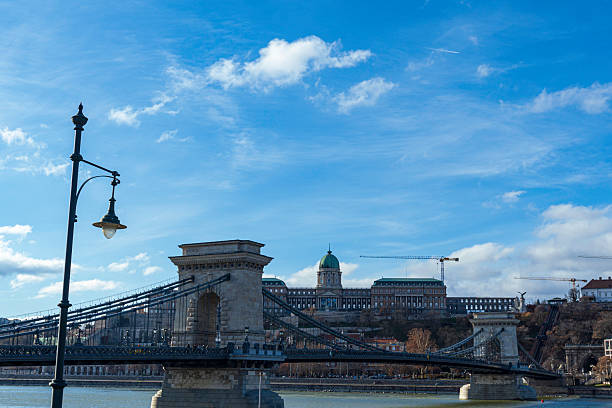 istock Chain Bridge with Buda Castle and Street Lamp in Budapest 2237460577