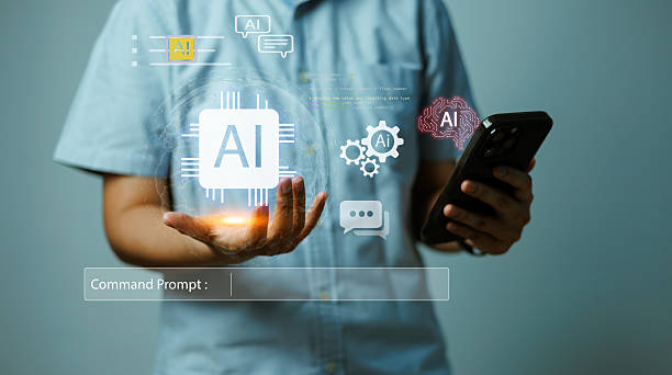 istock Man holding smartphone with AI icons, machine learning, and digital innovation interface. Concept for artificial intelligence, automation, and modern technology solutions in business 2237463030