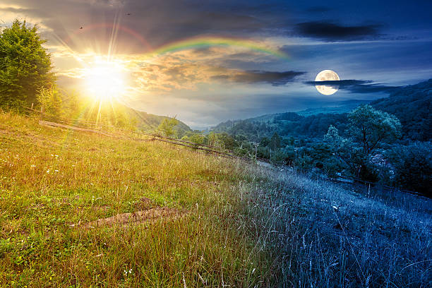 istock countryside landscape with overcast sky in summer 2237464203
