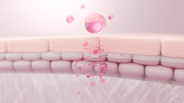 istock Micro serum molecules absorbing into deep skin layers for repair 2237466383