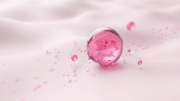 istock Pink collagen molecules on a cosmetic cream or lotion texture 2237466480
