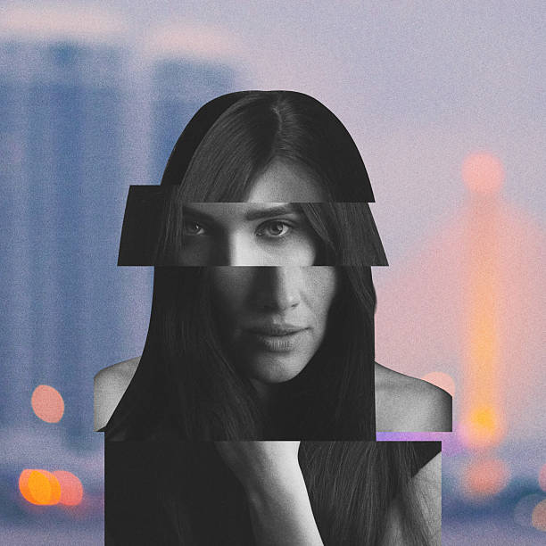 istock Abstract woman portrait in glitch style 2237467383