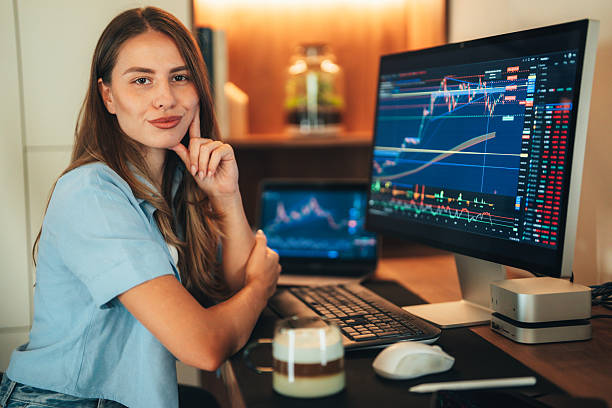 istock Cryptocurrency female trader taking break after long day analyzing market charts 2237470631