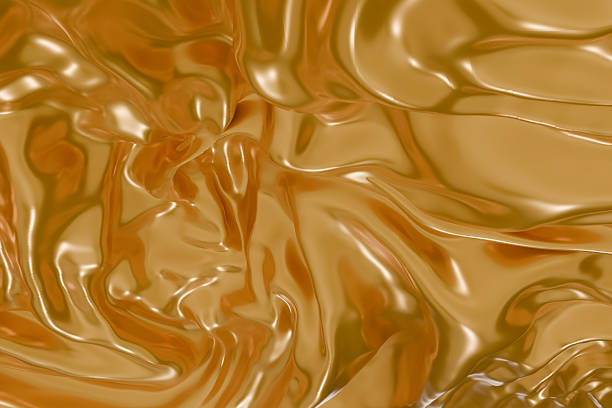 Abstract golden liquid texture with smooth metallic waves and glossy reflections, perfect for luxury backgrounds, design elements, or creative digital artwork. 3d render cloth fold fiber fabric