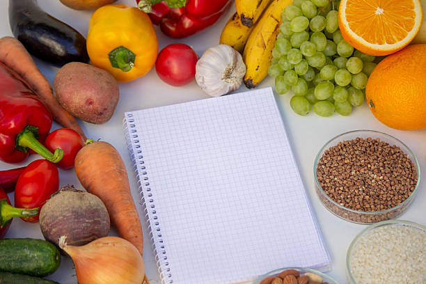 istock Healthy Meal Planning: Notebook for Recipes Surrounded by Fresh Produce 2237473449
