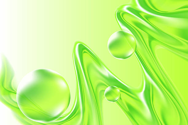 istock Futuristic light green 3D liquid flowing wave form, abstract geometric, iridescent holographic splash background, glass shape decoration. 2237479872