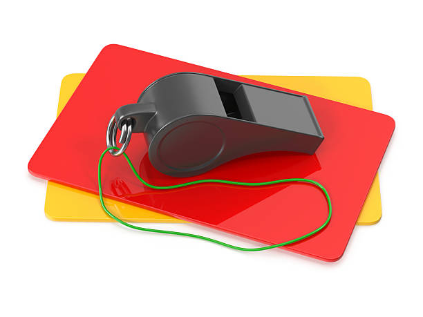 istock Referees whistle and cards sporting equipment 2237481190