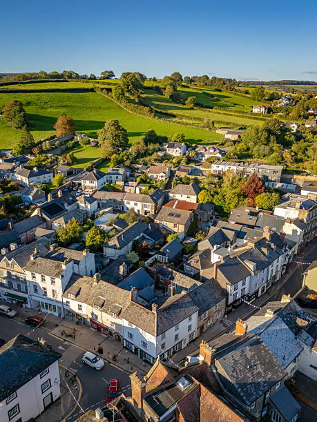 istock Aerial view over town centre of Ashburton 2237484404