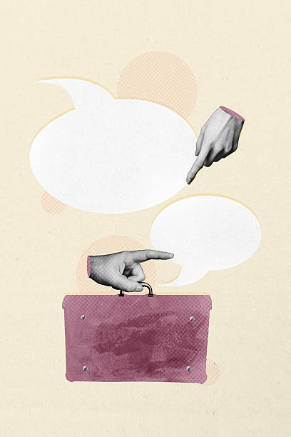 istock Pop trendy creative image art collage of hand show bubble communication icon speech conversation talk phrase social media message 2237488326
