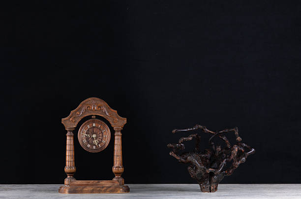 decorative wooden clock on the table