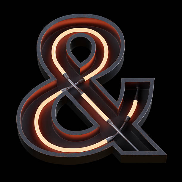 istock Bright Neon Font.Metallic futuristic cyberpunk Concept. 2237498023