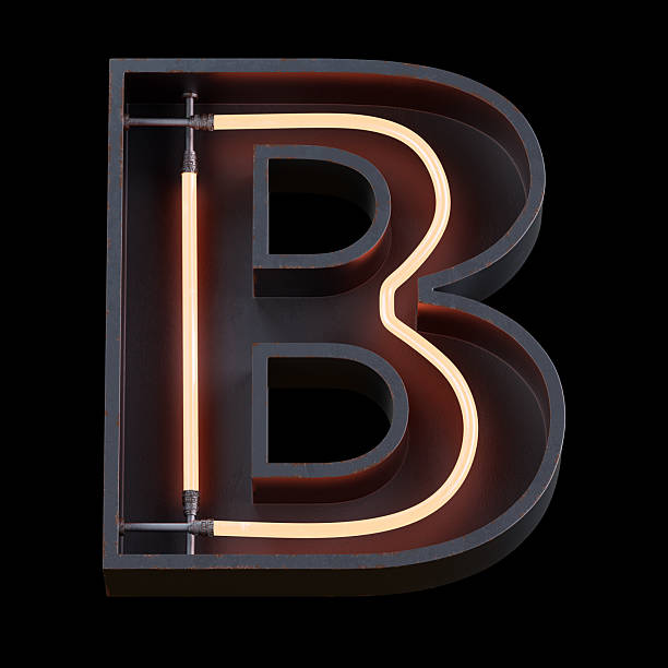 istock Bright Neon Font.Metallic futuristic cyberpunk Concept. 2237498155